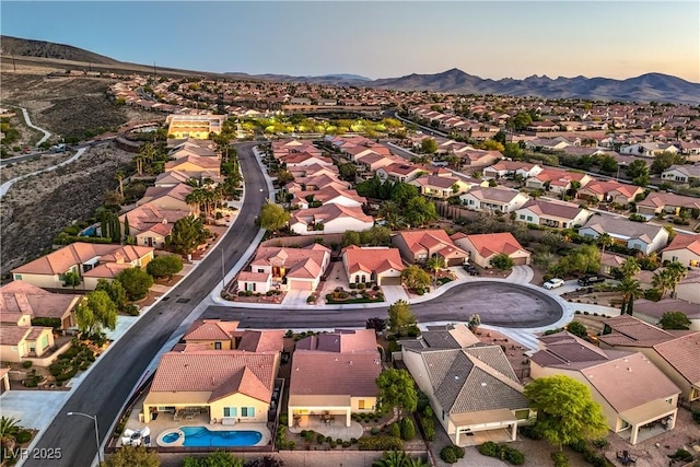 2144 Marywood Park Ct, Henderson, NV 89044 - aerial view of property and surrounding area featuring nearby suburban area and a mountainous background