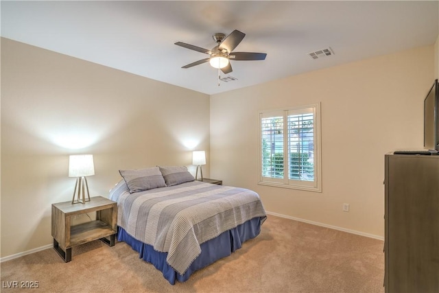 2144 Marywood Park Ct, Henderson, NV 89044 - bedroom featuring light colored carpet, baseboards, and a ceiling fan
