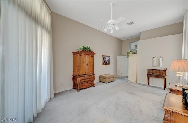 467 Beardsley Cir, Henderson, NV 89052 - bedroom featuring light carpet, lofted ceiling, and baseboards