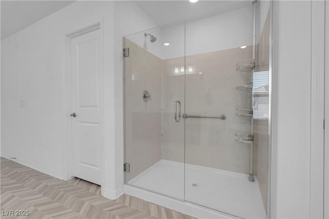 7260 Grace Estate Ave, Las Vegas, NV 89113 - full bath with a stall shower and baseboards