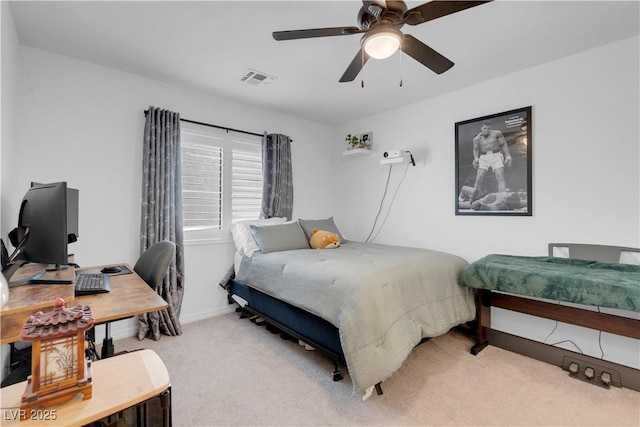 7260 Grace Estate Ave, Las Vegas, NV 89113 - carpeted bedroom with an office area, baseboards, and ceiling fan