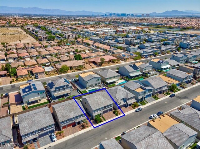 7260 Grace Estate Ave, Las Vegas, NV 89113 - aerial perspective of suburban area with mountains and property boundaries highlighted