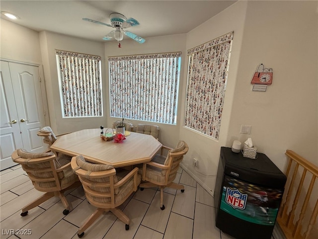 6351 Davidson Ct, Las Vegas, NV 89110 - dining space featuring a ceiling fan and wood finish floors