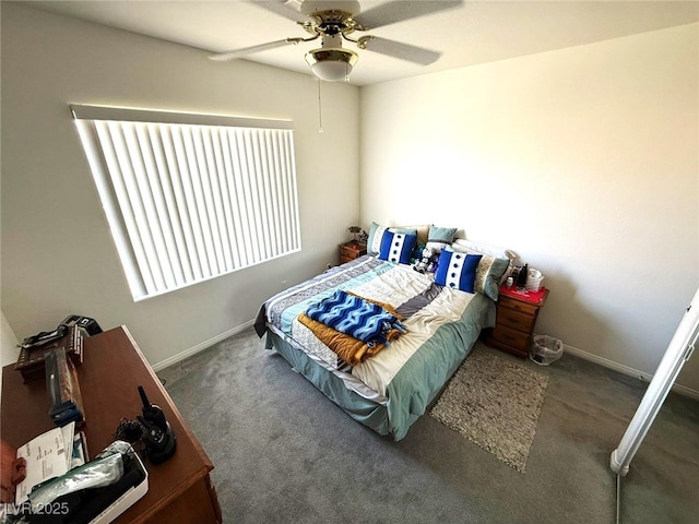 6351 Davidson Ct, Las Vegas, NV 89110 - bedroom with carpet floors, baseboards, and ceiling fan