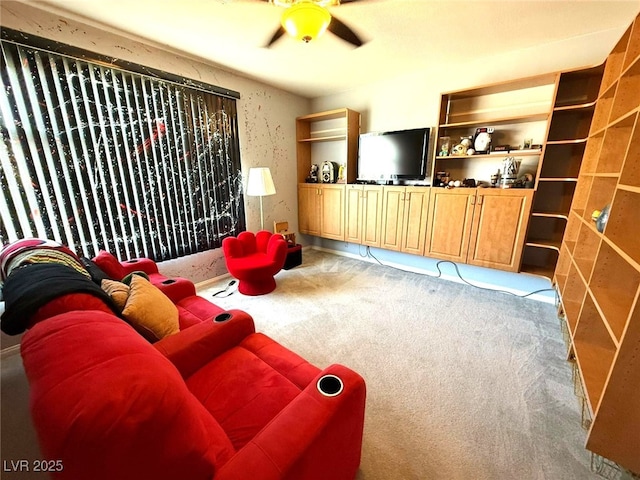 6351 Davidson Ct, Las Vegas, NV 89110 - living room with carpet floors and ceiling fan