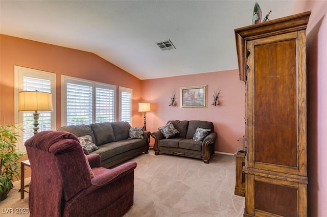 1017 Guided Dancer Ave, Henderson, NV 89015 - living room featuring light colored carpet and lofted ceiling