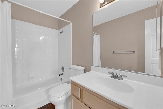 104 Hutton Ln, Las Vegas, NV 89145 - bathroom with vanity, toilet, and shower / tub combo with curtain