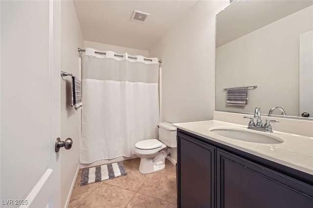 529 Caribbean Palm Dr, Las Vegas, NV 89138 - full bath featuring tile patterned flooring, vanity, toilet, a shower with shower curtain, and baseboards
