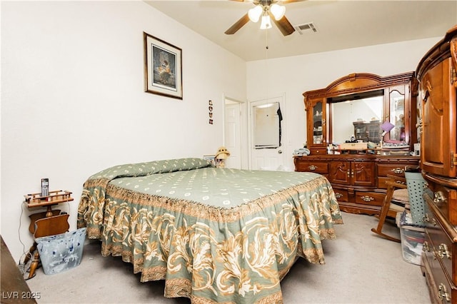 2251 Bridger St, Pahrump, NV 89048 - bedroom featuring light carpet and ceiling fan