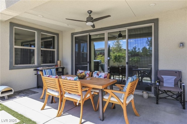 10297 Sierra Skye Ave, Las Vegas, NV 89166 - view of patio featuring outdoor dining area and ceiling fan