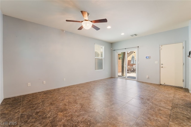 4610 Lime Straight Dr, Las Vegas, NV 89115 - empty room with ceiling fan, recessed lighting, and baseboards