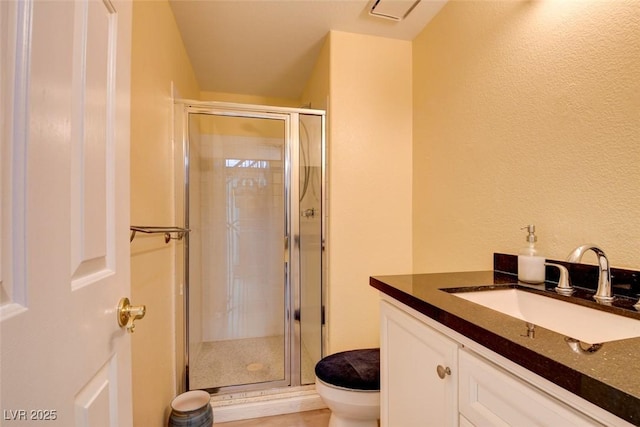 4835 Willow Glen Dr, Las Vegas, NV 89147 - bathroom with toilet, a stall shower, and vanity
