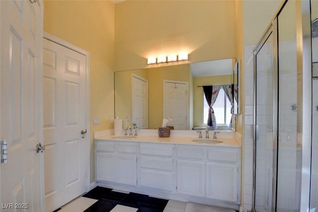4835 Willow Glen Dr, Las Vegas, NV 89147 - bathroom with double vanity and a stall shower