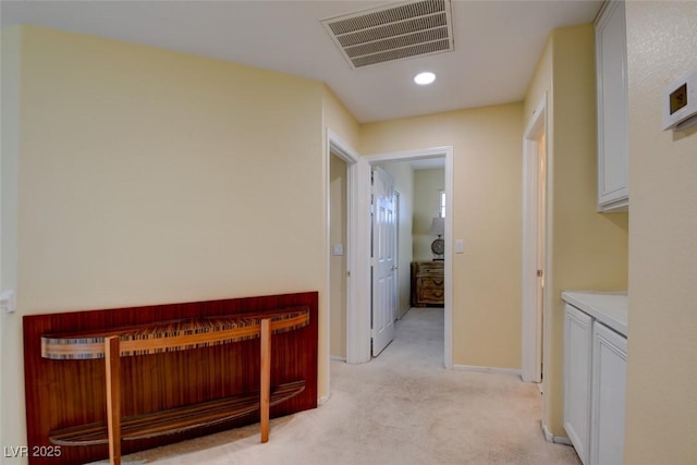 4835 Willow Glen Dr, Las Vegas, NV 89147 - hall with light carpet, recessed lighting, and baseboards