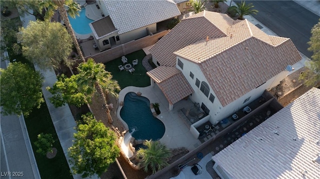 2549 Sundew Ave, Henderson, NV 89052 - view from above of property with a pool area