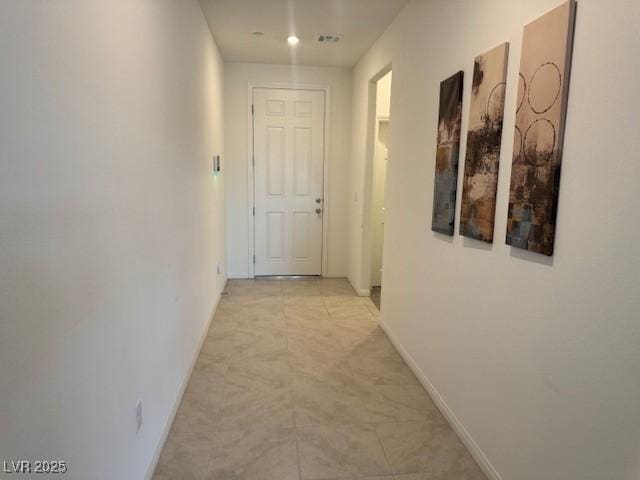 411 Hellebores Ave, North Las Vegas, NV 89084 - hallway featuring baseboards and recessed lighting