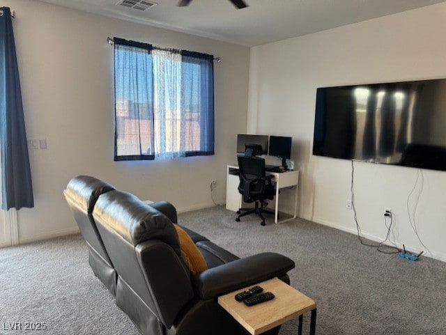 411 Hellebores Ave, North Las Vegas, NV 89084 - carpeted office space featuring a ceiling fan and baseboards