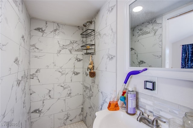 237 Cervantes St, Las Vegas, NV 89101 - bathroom with tiled shower and a sink