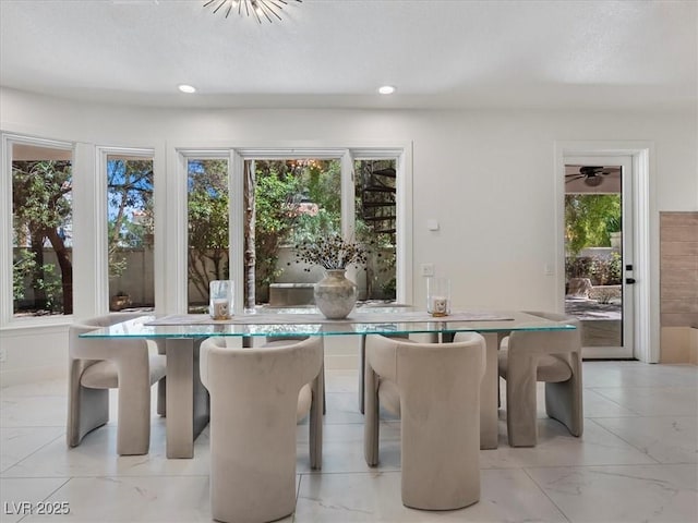 21 Sawgrass Ct, Las Vegas, NV 89113 - dining area with recessed lighting and light marble finish floors