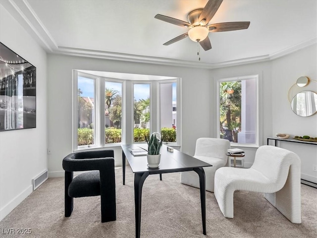 21 Sawgrass Ct, Las Vegas, NV 89113 - dining space with carpet flooring, a ceiling fan, and baseboards