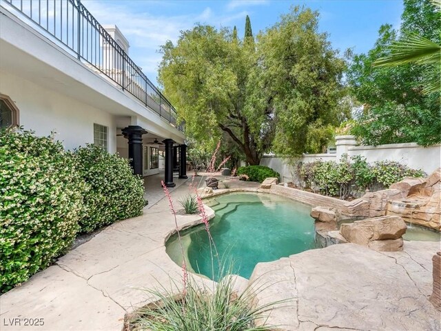 21 Sawgrass Ct, Las Vegas, NV 89113 - view of pool with a patio and a ceiling fan
