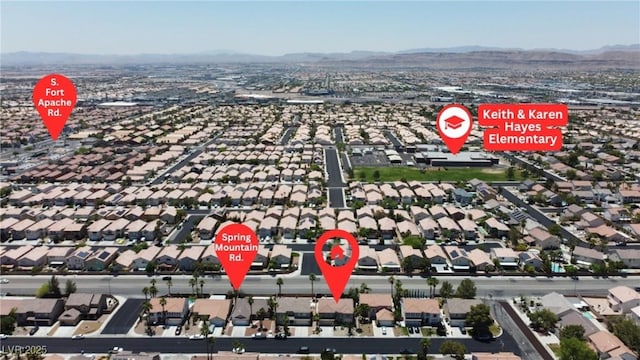 9585 Teton Diablo Ave, Las Vegas, NV 89117 - aerial view of residential area featuring mountains
