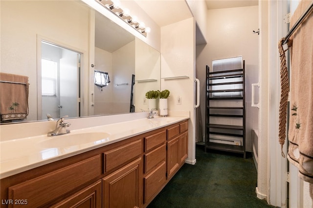 945 Stetson Dr, Henderson, NV 89002 - bathroom with radiator and double vanity