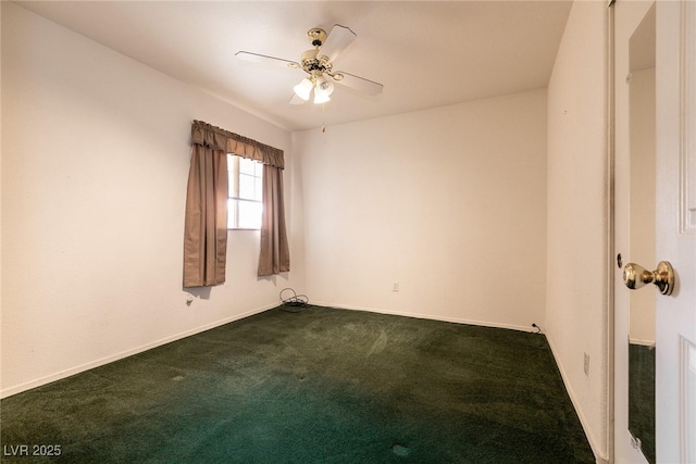 945 Stetson Dr, Henderson, NV 89002 - unfurnished room featuring dark colored carpet, ceiling fan, and baseboards