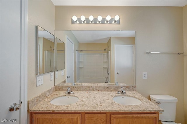 6255 W Arby Ave Unit 258, Las Vegas, NV 89118 - full bathroom with double vanity, toilet, and  shower combination