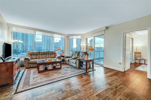 222 Karen Ave Unit 601, Las Vegas, NV 89109 - living area featuring hardwood / wood-style flooring and baseboards