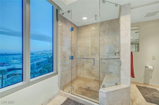 222 Karen Ave Unit 601, Las Vegas, NV 89109 - full bath with tile patterned floors, a stall shower, and baseboards