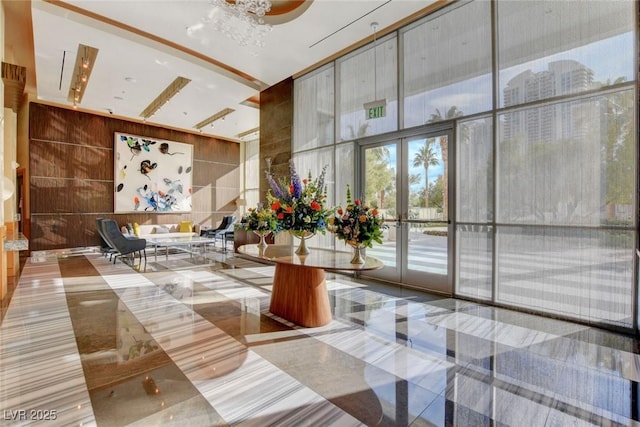 222 Karen Ave Unit 601, Las Vegas, NV 89109 - lobby with a towering ceiling and wood walls