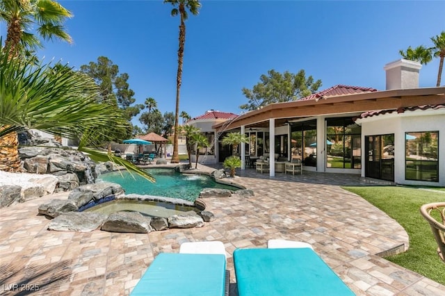 2101 Diamond Bar Dr, Las Vegas, NV 89117 - view of pool featuring a patio area and a pool with connected hot tub