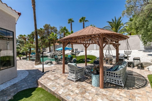 2101 Diamond Bar Dr, Las Vegas, NV 89117 - view of patio with a gazebo and a pool