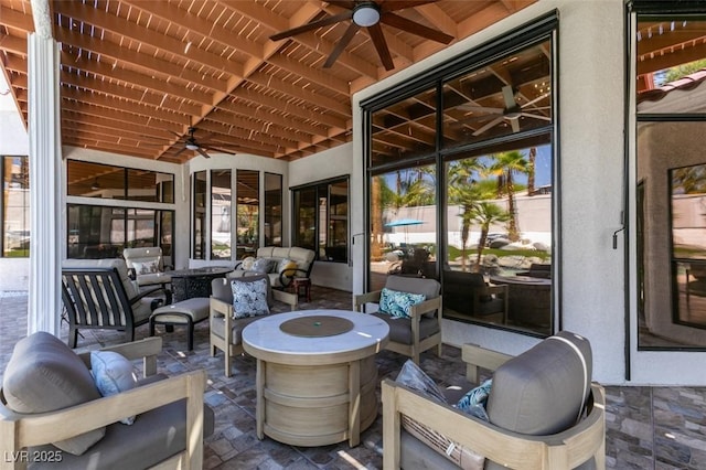 2101 Diamond Bar Dr, Las Vegas, NV 89117 - view of patio / terrace with a ceiling fan and outdoor lounge area