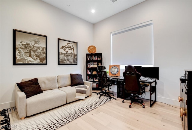 5155 Rock Daisy Dr, Las Vegas, NV 89135 - office with light wood finished floors, baseboards, and recessed lighting