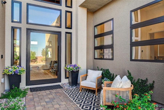 5155 Rock Daisy Dr, Las Vegas, NV 89135 - doorway to property featuring stucco siding