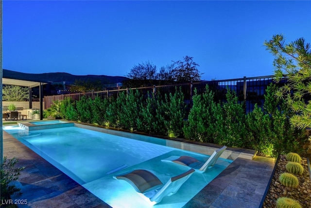 5155 Rock Daisy Dr, Las Vegas, NV 89135 - view of pool with a fenced backyard and a pool with connected hot tub