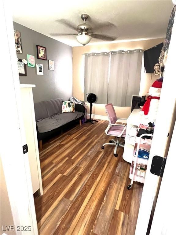 779 Peregrine Falcon St, Henderson, NV 89015 - home office featuring wood finished floors and a ceiling fan