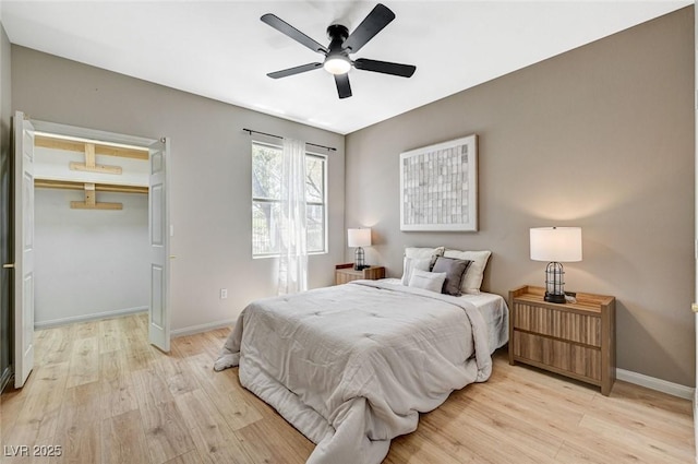 8000 Badura Ave Unit 1007, Las Vegas, NV 89113 - bedroom with light wood-type flooring, a ceiling fan, and a closet
