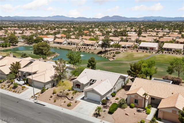 2816 High Range Dr, Las Vegas, NV 89134 - aerial view of residential area with a water and mountain view and a golf club
