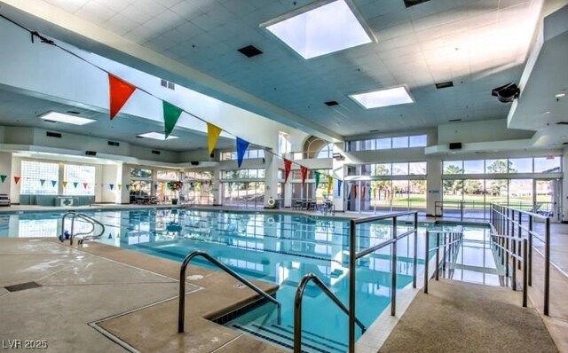 2816 High Range Dr, Las Vegas, NV 89134 - indoor community pool featuring a skylight