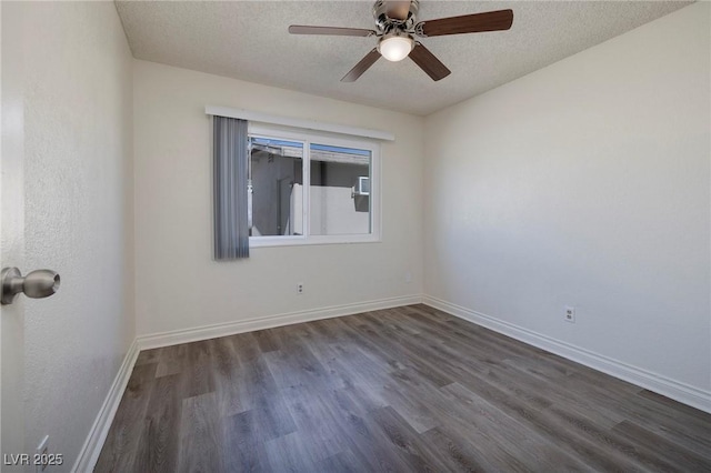 5535 Oxbow St, Las Vegas, NV 89119 - unfurnished room featuring wood finished floors, a textured ceiling, ceiling fan, and baseboards
