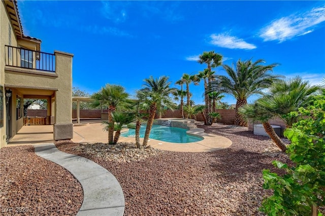 5949 Casa Coronado Ave, Las Vegas, NV 89131 - view of pool with a patio, a fenced backyard, and a pool with connected hot tub