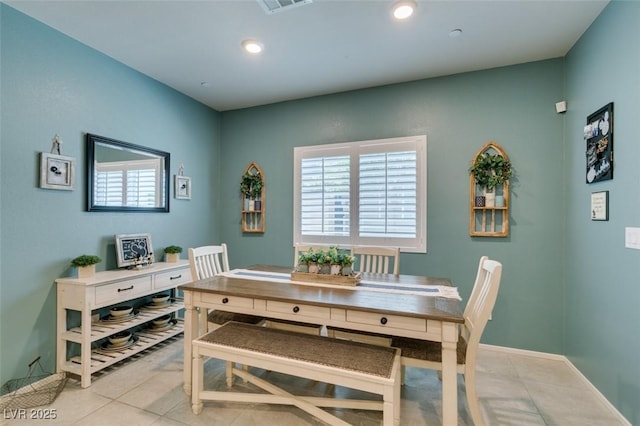 4519 Sapphire Moon Ave, North Las Vegas, NV 89084 - dining space featuring light tile patterned flooring, recessed lighting, and a desk