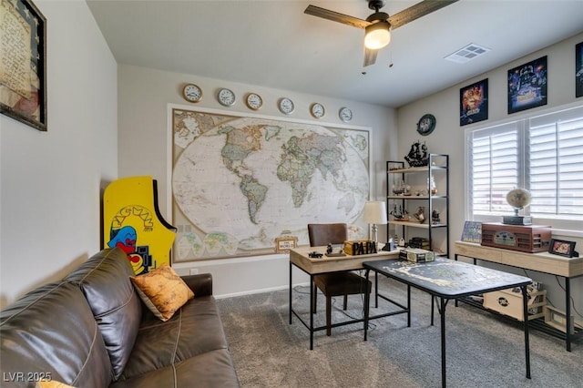 4519 Sapphire Moon Ave, North Las Vegas, NV 89084 - carpeted office featuring ceiling fan and baseboards