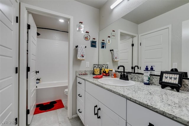 4519 Sapphire Moon Ave, North Las Vegas, NV 89084 - full bathroom featuring vanity, toilet, shower / bathtub combination, and tile patterned floors