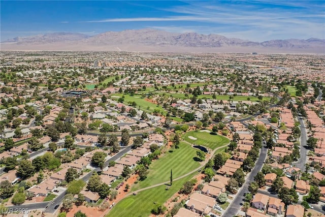 5133 Burr Oak Dr, Las Vegas, NV 89130 - aerial perspective of suburban area featuring a mountainous background and a local golf course