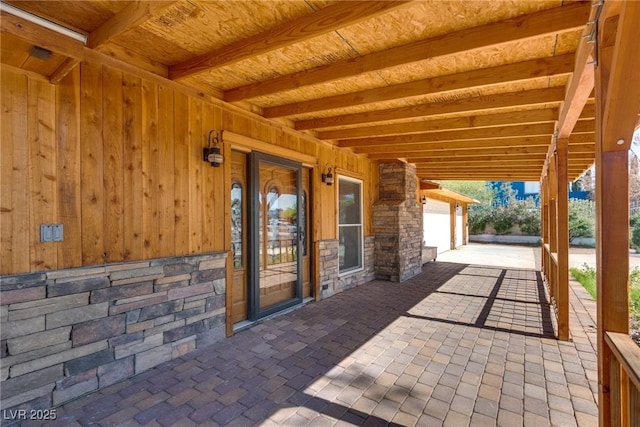 7950 Red Barn Dr, Las Vegas, NV 89123 - view of patio featuring a garage and driveway