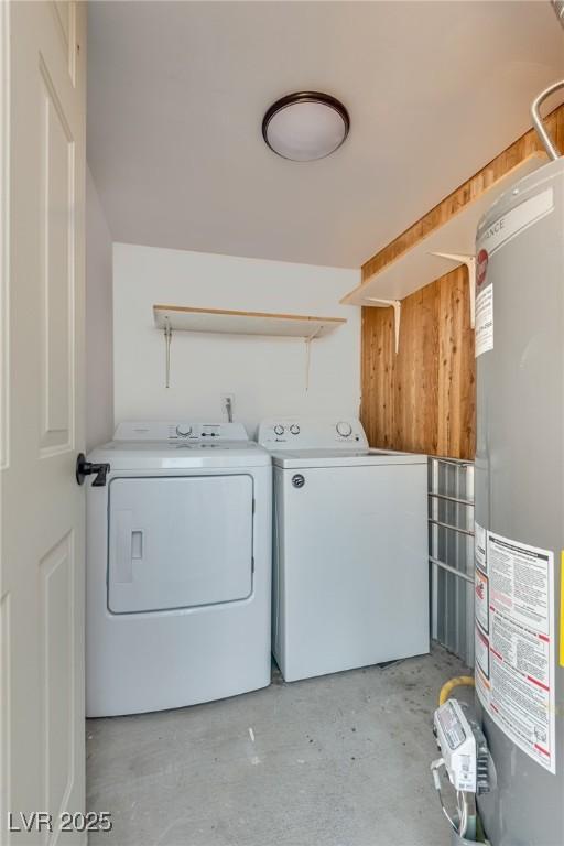 7950 Red Barn Dr, Las Vegas, NV 89123 - laundry room with water heater and washer and dryer